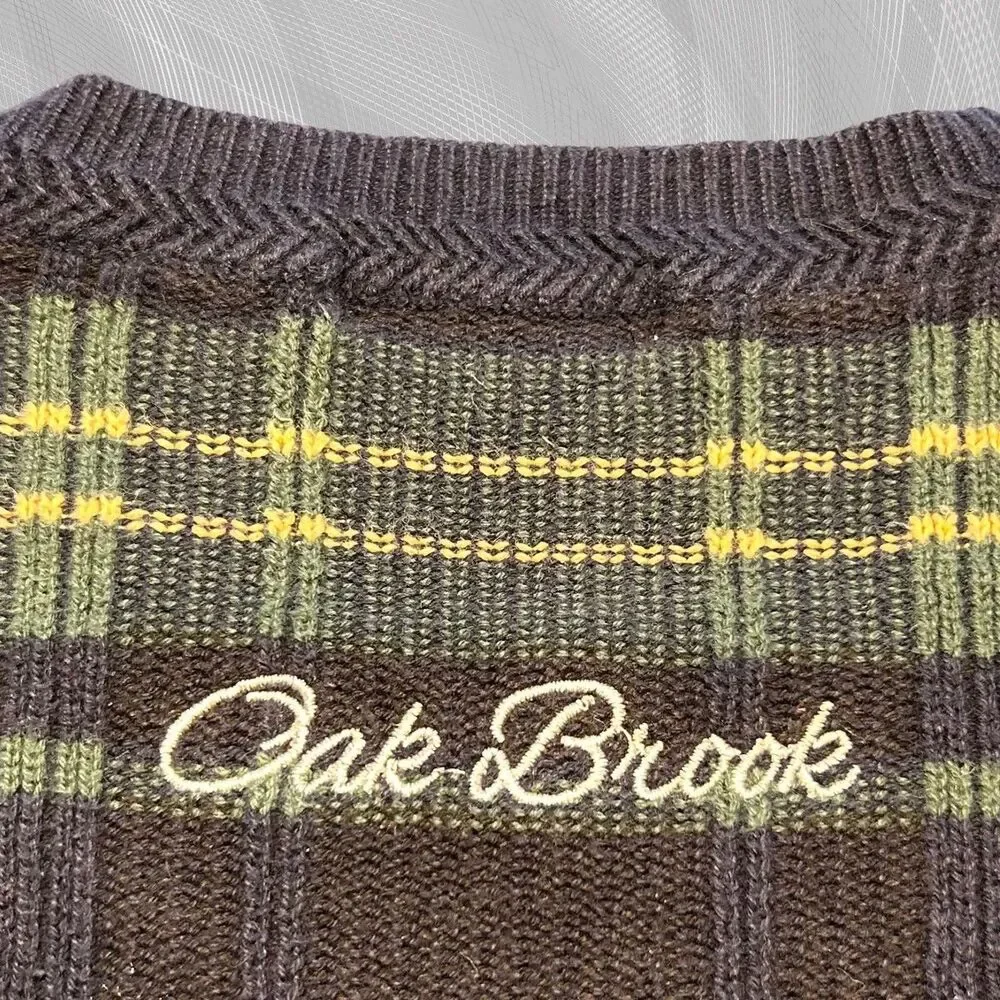 Oak Brook x Carnegie Mellon University Upcycled Tartan Plaid Sweater Size Medium